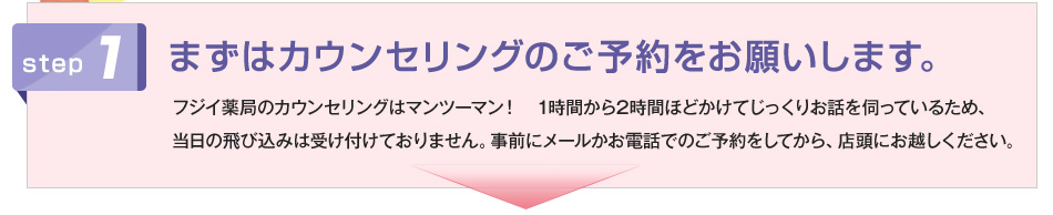 step1 まずはカウンセリングのご予約をお願いします。